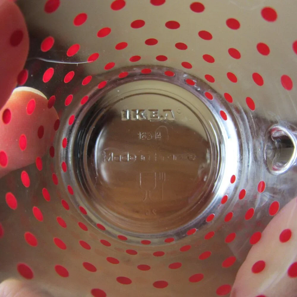 5 oz ikea red polka dot espresso glass set of 4 (W3629)